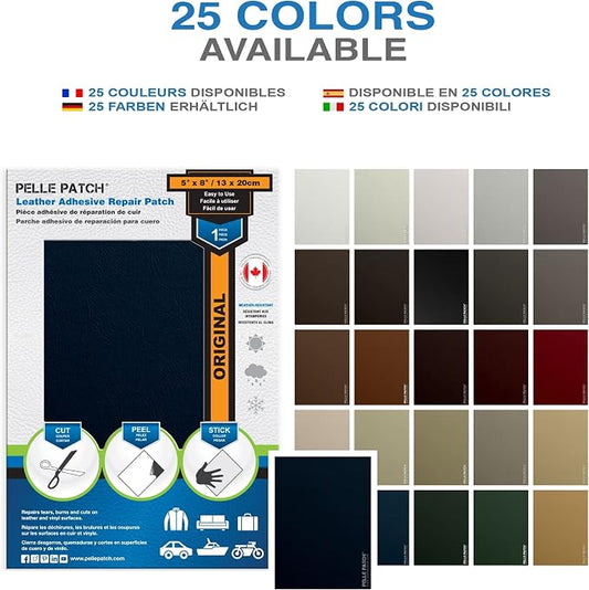Leather Upholstery Repair Kit - 25 Colors Available - Original 5x8 - Dark Blue