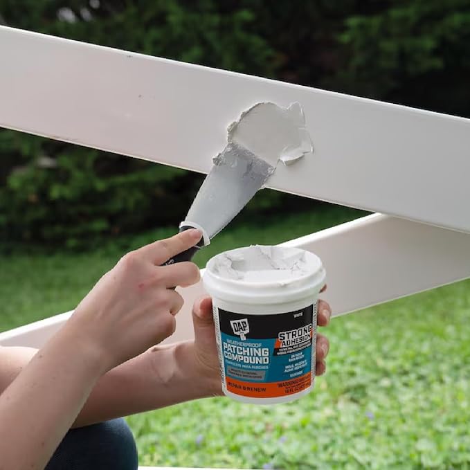 DAP Weatherproof Patching Compound, White, 16 Oz (7079818741) (Pack of 1)