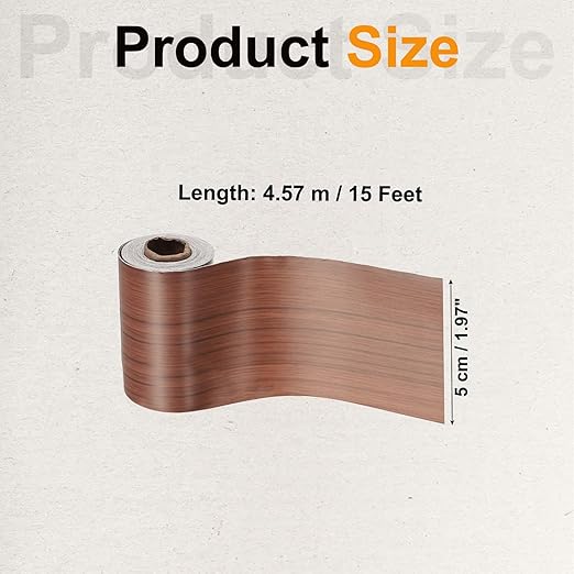 PATIKIL Wood Grain Tape 2" x 32 ft, Self-Adhesive Wood Texture Repair Tape Realistic Wooden Effect Patch for Furniture Cabinets Floor Walls, Teak