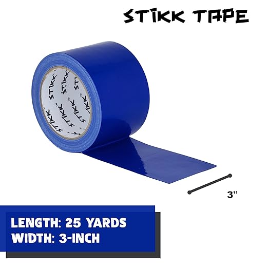 STIKK Duct Tape - Blue Duck Tape - 3 inch x 25 Yards - Heavy Duty Tape for Repairs, Household Projects - for Commercial HVAC and Construction - Effective Heavy Duty Waterproof Duct Tape