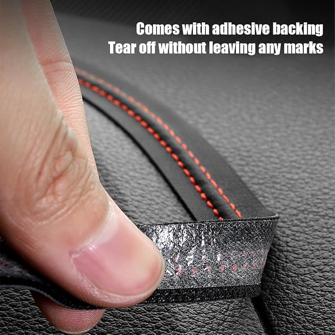 Car Interior Trim Strips, 19.68Ft Flexible Leather Vehicle Gap Fillers Decoration Molding Line, DIY Auto Central Control Door Garnish Accessories, Universal for SUV, Sedan, Truck (Brown)