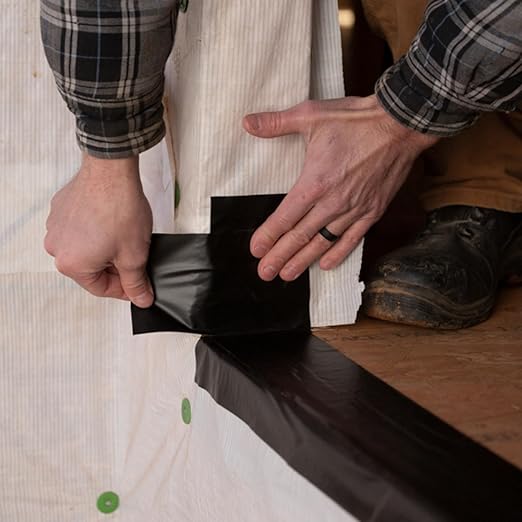 FrogTape Pro Grade Flashing Tape for Windows & Doors, 6 Inch Width - 75 Foot Roll, All Weather & UV Resistant Flashing Tape with Advanced Acrylic Adhesive - 10 mils - Black