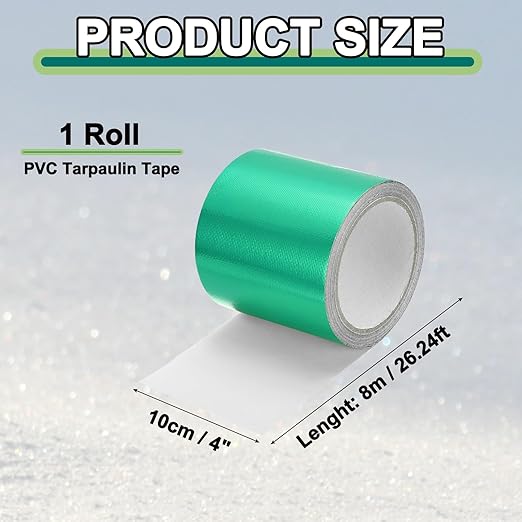 PATIKIL Awning Repair Tape 4" x 26ft Waterproof Canvas Tape High Adhesive Tear Repair Patch Kit for PVC Tarpaulin Tent Awning Fabric RV Sail Boat Cover, Green