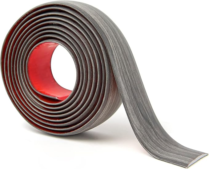Art3d Self Adhesive Vinyl Floor Transition Strip, Laminate Floor Strip Floor Flat Divider Strip for Joining Floor Gaps,Carpet Threshold, Floor Tiles(4 FT, 1.57in, Gray) (Pack of 2)