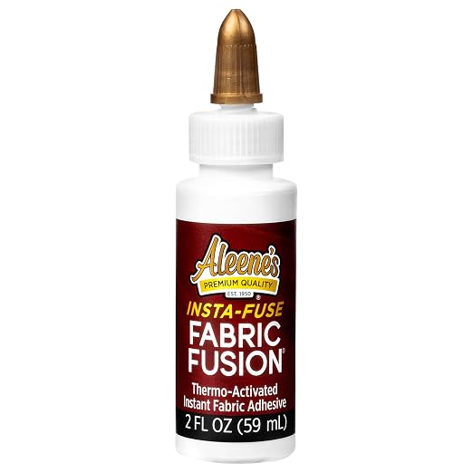 Aleene's Fabric Fusion Insta-Fuse Permanent Fabric Glue Thermo-Activated Instant Dry Time, Ideal for Quick Fashion Fixes, 2 oz