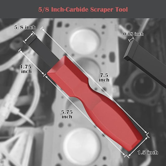 Carbide Scraper, Super Carbide Gasket Scraper for Metal and Automotive, 5/8 Inch Carbide Scraper Set (1-Piece)