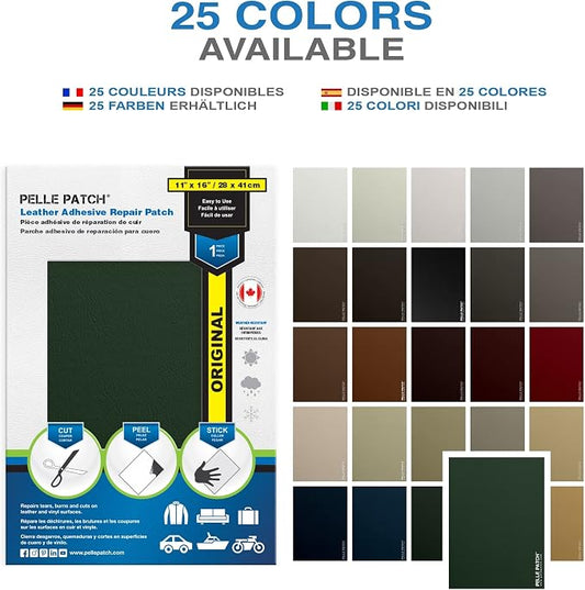 Cracked Leather Repair Kit - 25 Colors Available - Original 11x16 - Medium Green