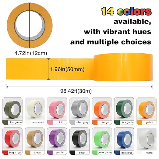 Duct Tape 2 Inch X 33 Yards, Heavy Duty Transparen Duct Tape, No Residue, Waterproof, Tear by Hand for Repairs, Industrial, Professional Use