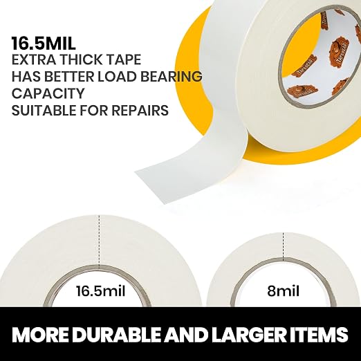 TAPEBEAR 16.5mil Thick White Duct Tape Heavy Duty 1.88" x 105FT, Strong Tough Utility Ducting Tape Waterproof, No Residue, Flexible, Hand Tear Binding Tape for Bundle, Patch, Protect & Repair