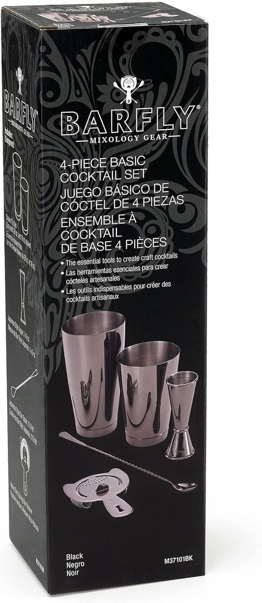 Barfly M37101BK Basics Cocktail Set, 5-Piece, Gun Metal Black