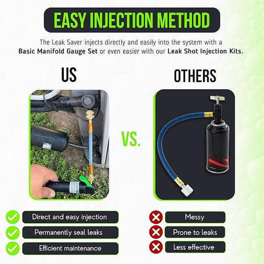 Leak Saver Direct Inject Ultimate 3-Pack | 3-in-1 AC Refrigerant Leak Sealer | with UV Dye & Moisture Remover | for Most HVAC Systems Up to 5 Tons - Professional AC Leak Sealer - AC Stop Leak