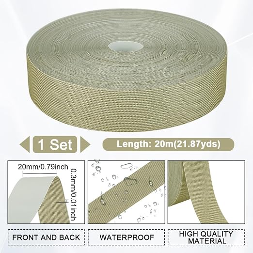 AHANDMAKER 65.61 FT x 0.8 Inch Cloth Heat Sealing Tape Waterproof Iron-On Seam Sealing Fabric Adhesive Repair Tape Heat Proof Cloth Tape for Jacket Sportswear Raincoat, Yellow Green