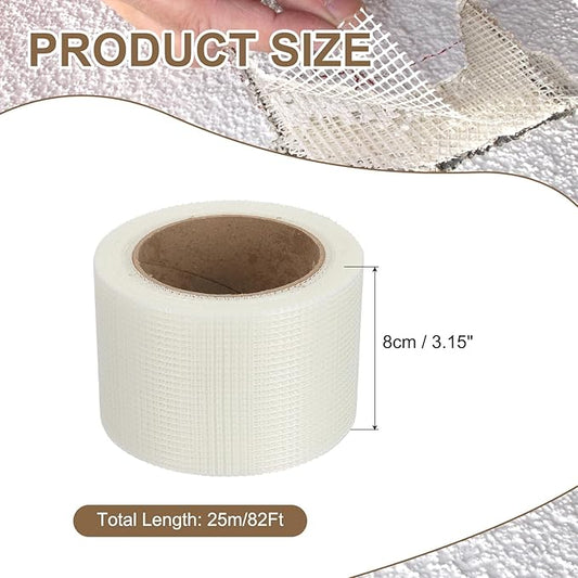 PATIKIL Drywall Repair Mesh Tape, 3 inch x 82 ft Fiberglass Repair Patch Self-Adhesive Dry Wall Joint Tape 9 Mesh Wall Hole Crack and Seam Patch, White