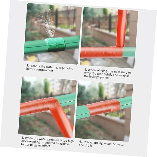 GLEAVI Leak Stop Tape for PVC Ppr Metal Pipes Flexible Self Adhesive Sealing Tape with Shock Resistance Insulation and Airtight Repair for Plumbing Maintenance Red