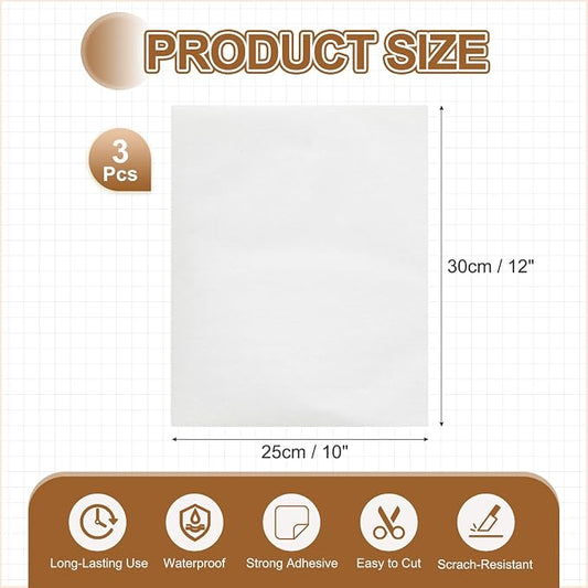 MECCANIXITY 5 Pcs Leather Repair Patch 10"x12" Self-Adhesive Leather Vinyl Repair Tape Kit for Furniture Couches Sofa Chair Car Boat Seats Jackets, White