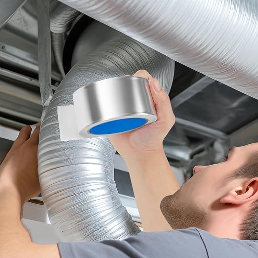 Thicker Silver Aluminum Foil Tape for ductwork, 2-inch x 393 Feet, 3.9 mils High-Temperature Sealing & Patching, Heavy Duty HVAC Tape for Air Ducts Vents, Metal Repair, Exhaust Pipe, AC Dryer, Furnace