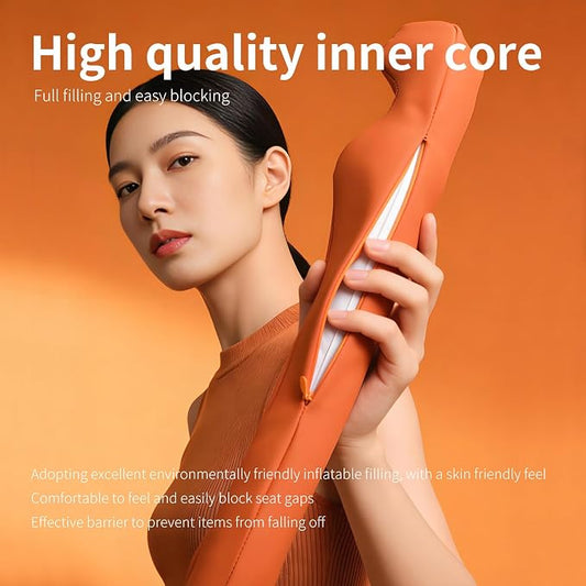 Inflatable Car Seat Gap Filler, Air Bladder Leak Proof Plug for Car Seat Cracks, Universal Fit Easy Installation to Prevent Items from Falling - No Tools Required, Back Seat Safe Grey