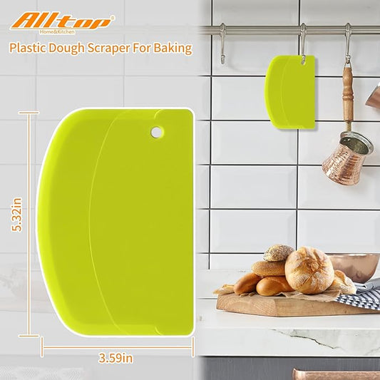 ALLTOP Hard Bench Scraper – Premium Quality Bread Tools for Homemade Baking,Dough Cutter with Versatile Usage - Vibrant and Ergonomic Plastic Bowl Scrapers for Your Kitchen