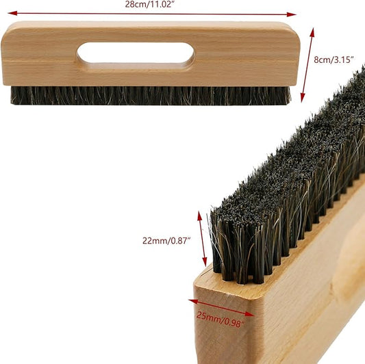 KUMGROT Wall Paper Removal Supplies Wallpaper Smoothing Brush Wallpaper Paste Brush Wallpaper Hanging Tool 4-Row Horse Hair Brush with Wood Handle for Tile Grout Cleaning Scrubbing (W03)