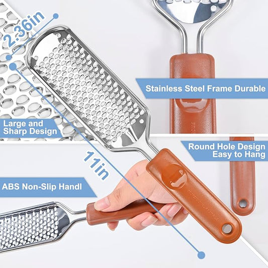 Professional Foot Scrubber Dead Skin Remover, Pedicure Foot File Callus Removal, Heel Scraper for Cracked Heels, Microplane Cheese Grater for Feet, Foot Rasp for Hard Skin(T1)