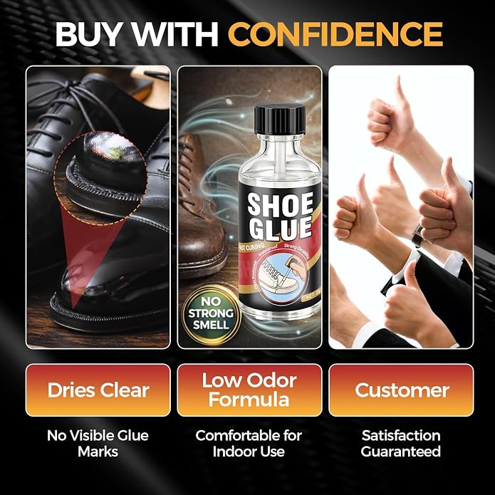 Shoe Glue, Waterproof Clear Shoe Sole Repair Adhesive, Heavy Duty Shoe Glue for Fixing Cracks and Peeling Soles on Boots, Sneakers, Leather, Rubber, and Canvas(30g)