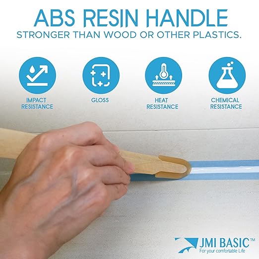 JMIBASIC Grout Caulk Finishing Tool - Multi Size 4 Pieces Set - Smooth Grout Sealant Silicone Caulking Tool - Rubber Spatula Spreader - Grout Sealer Applicator - Ergonomic Handle Grip_ABS (0.78 Inch)