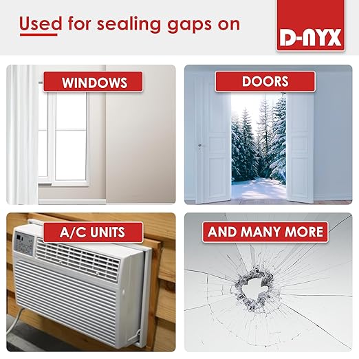 D-NYX Window Sealing Tape 1 Pack Transparent Sealing Heavy-Duty Residue-Free RV Insulation for Doors and Windows, Clear Weather Stripping Draft Isolation Tape (2 Pack 2 inch)