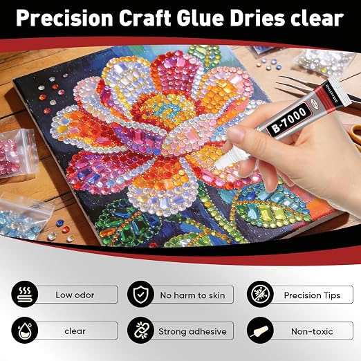 20 PCS 15ml B7000 Glue Clear with Precision Tip, Bedazzling Glue, Super Glues, Rhinestone Glue for Nail, Craft Glues, Jewelry Making, Nail Art, DIY, Makeup, Shoes