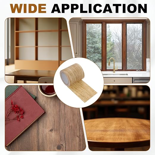 uxcell 2 Pcs Wood Grain Repair Tape, 2.2" x 15ft Self Adhesive Wood Grain Colored Duct Tape Waterproof Repair Patch for Furniture Floor Scratch Fix, Baseboards, DIY Decor, Light Maple