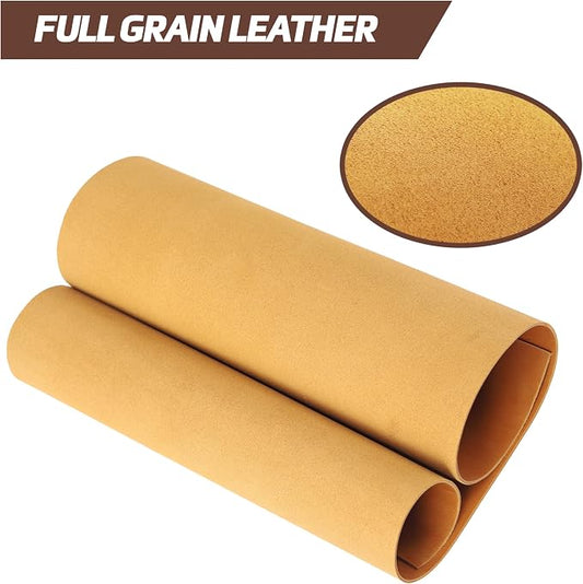 Shkira 12''X24'' Genuine Buckthorn Brown Leather Sheets for Crafts - Square 2.0MM Thick Genuine - Thick Cowhide Pieces Square - Leather Sheet for Arts