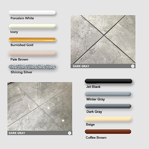 Epoxy Grout Dark Gray 13.5 fl oz |Water & Stain Resistant & Zero Maintenance|1:1 Auto-Mix Technology|24hr Ready-to-Use|Perfect for Shower Kitchen Pool | 10 Pearl Finishes for Tile & Stone