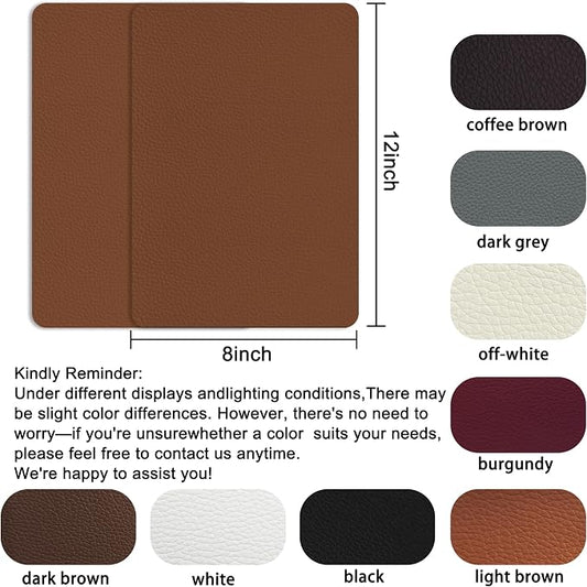 Self Adhesive Leather Repair Patch,8x12 inch Vinyl Repair Kit,Leather Repair Kit for Furniture,Car Seat,Couch,Office Chair,2 Pcs Light Brown