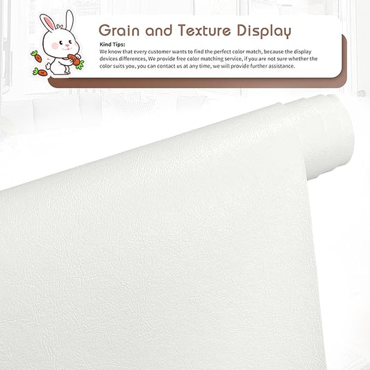 KING MOUNTAIN Leather Repair Patch,12 x 60 Inches self Adhesive Leather Repair Tape for Damaged Leather Furniture, Sofa Seating,Car Seats, Leather Goods(White)