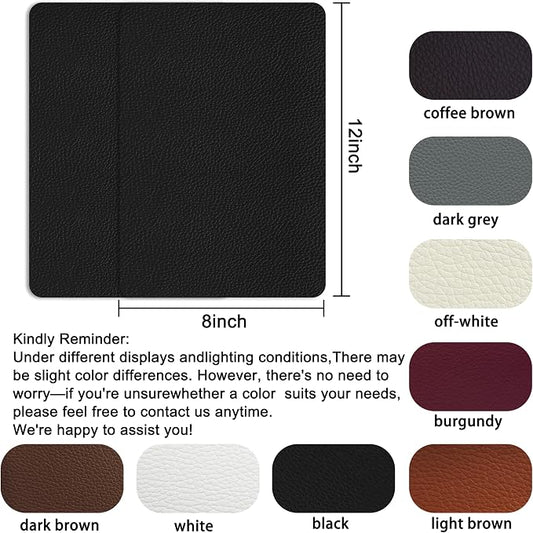 Self Adhesive Leather Repair Patch,8x12 inch Vinyl Repair Kit,Leather Repair Kit for Furniture,Car Seat,Couch,Office Chair,2 Pcs Black