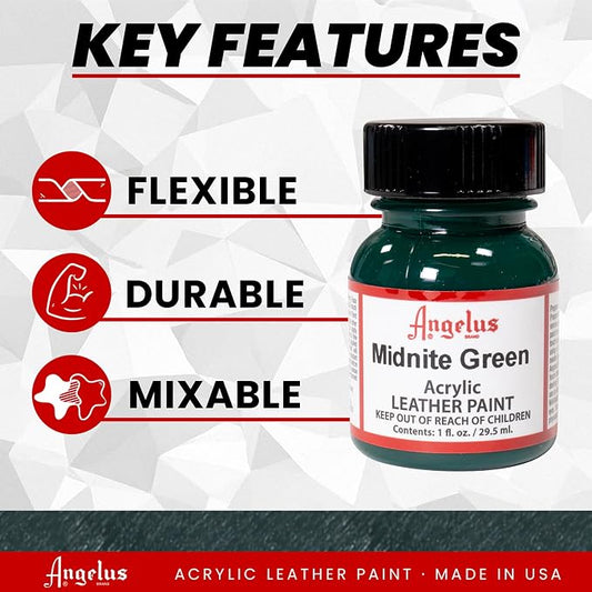 Angelus Acrylic Leather Paint, 1 Fl Oz (Pack of 1), Midnight Green
