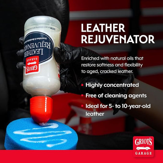 Griot's Garage Leather Rejuvenator for Car Seats, Upholstery, Auto, Home, Furniture, Shoes, Boots, Accessories, and More, Conditioner and Protectant, 8 Ounces