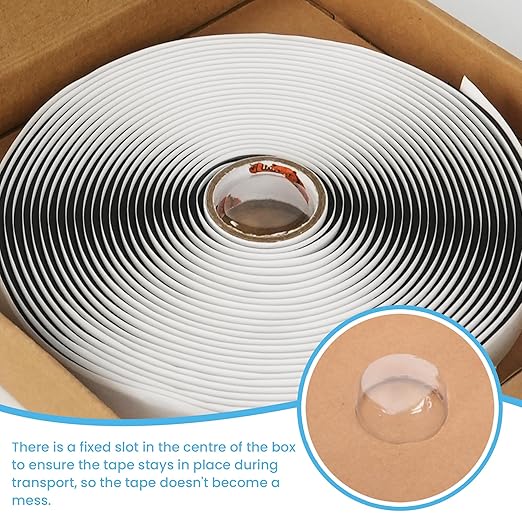 TAPEBEAR White Butyl Caulking Tape 1/2" x 30' x 1/8" RV Tape Sealant Waterproof, 3 Rolls