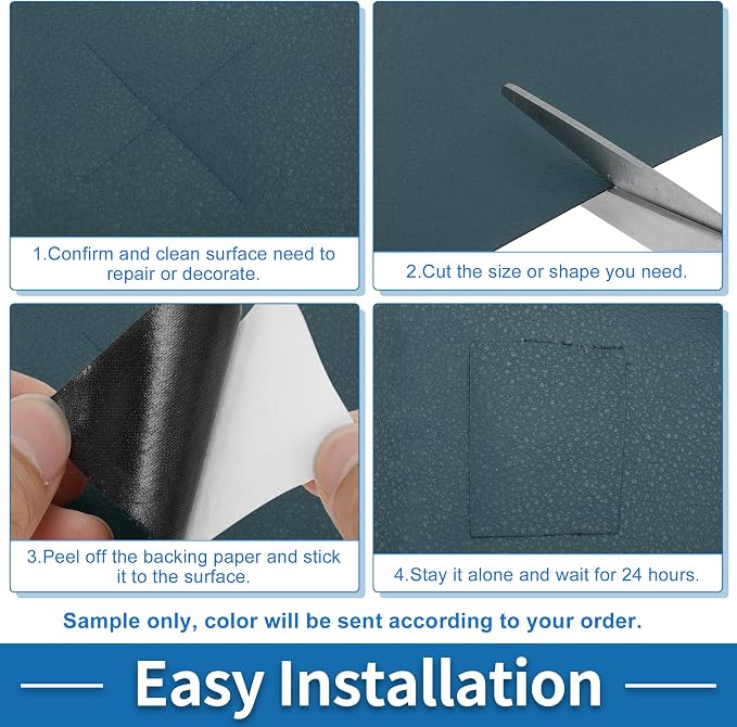 Self Adhesive Leather Repair Patch Strong Stickiness 3.1"x60" Leather Repair Tape PU Leather Deep Blue 1 Pcs