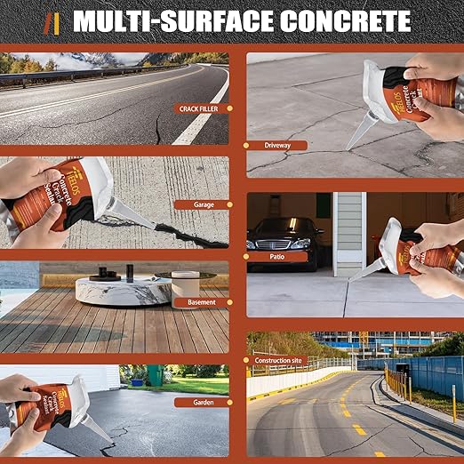 Asphalt Crack Filler, 6Pack High Elasticity Driveway Crack Filler, Self Leveling Waterproof Asphalt Sealant for Driveway, Walkway, Road, Blacktop Joint Filler, Flexible Concrete Sealer(Black)