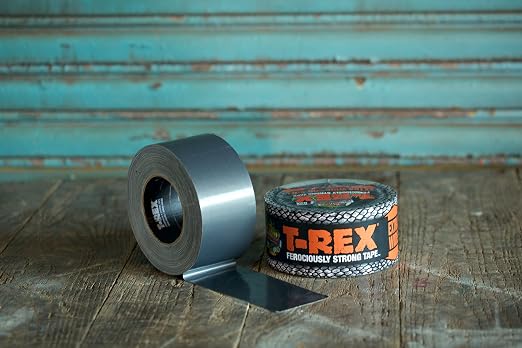 T-Rex Tape Extra-Wide Duct Tape with UV Resistant & Waterproof Backing for Ferociously Strong Repairs, 2.83" x 25 yd, Gunmetal Gray, 1 Roll (Pack of 6)