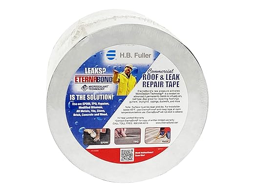 EternaBond RoofSeal Gray 6" x50' MicroSealant UV Stable RV Roof Seal Repair Tape | 35 mil Total Thickness - EB-RG060-50R - One-Step Durable, Waterproof and Airtight Sealant