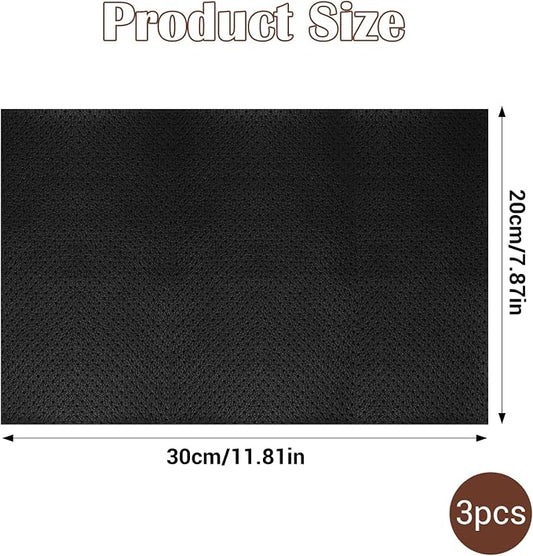 3Pcs Leather Patches for Car Seats, 8 x 12 Inch Breathable Self Adhesive Leather Patch Faux Perforated Black Leathers Patch for Couches, Car Seats, Chairs, Furniture