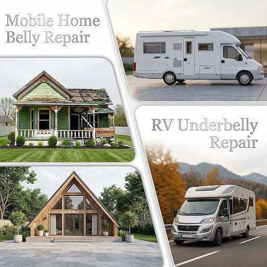 Frienda 4 Inch x 66 Feet RV Underbelly Tape RV Underbelly Material Corrugated Waterproof Flex Belly Tape Thick Adhesive Patch Sealing Mobile Home Camper Travel Trailer Tear Repair