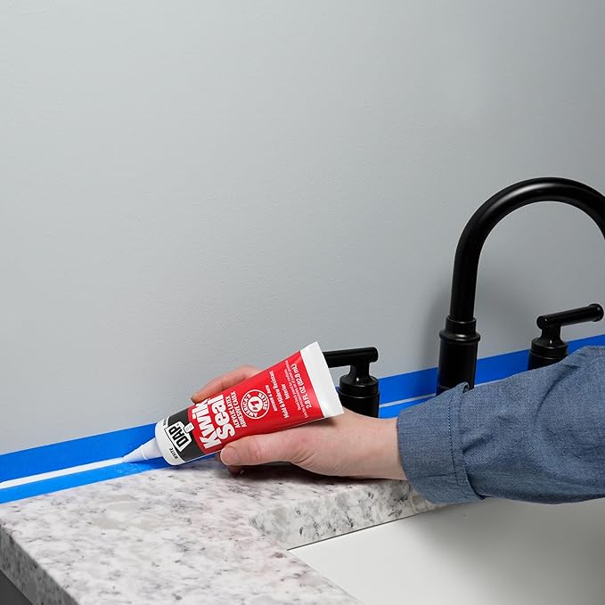 Dap 18001 6 Pack 5.5 oz. Kwik Seal Kitchen and Bath Adhesive Caulk, White