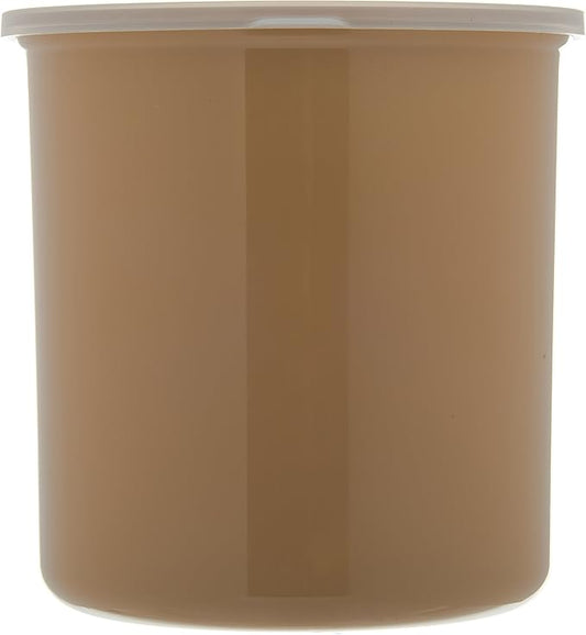 Carlisle FoodService Products Classic Round Storage Container Crock with Lid for Kitchen, Restaurants, Home, Plastic, 2.7 Quarts, Beige, (Pack of 6)