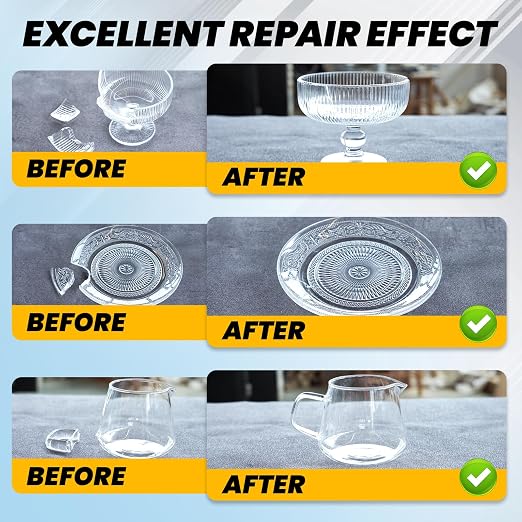 Glass Super Glue Liquid, Clear Instant Cyanoacrylate Adhesives for Glass Repair, All Purpose CA Glue for Ceramic Crystal Jewelry Mirror Plastic Model Metal Wood Pottery Porcelain Stone, Thin