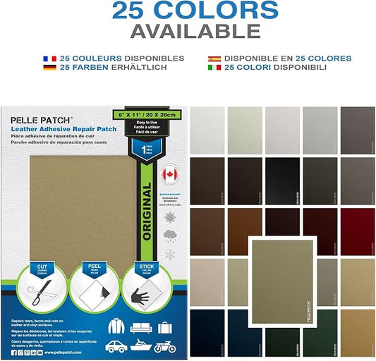 Leather Fix Repair Kit - 25 Colors Available - Original 8x11 - Beige-Yellow