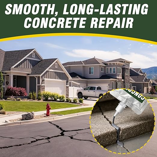 Concrete Crack Filler, Premium Cement Crack Filler, Self Leveling Crack Sealant, Waterproof, High Elasticity Caulking Glue for Driveway, Sidewalk, Patio, Outdoor Concrete Joint Repair