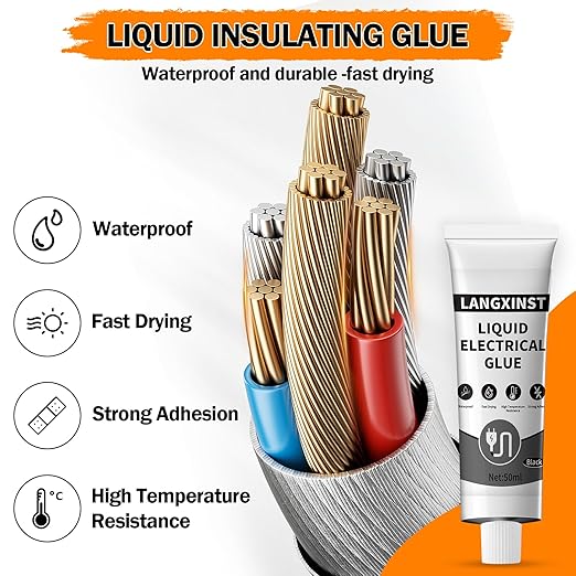 Liquid Electrical Tape,Liquid Insulating Waterproof Quick-Drying Curing Sealant, Insulating Electrical Tape Adhesive, Quick-Drying Liquid Electrical Tape for Cables (Black)
