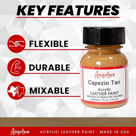 Angelus Acrylic Leather Paint, 1 Fl Oz (Pack of 1), Capezio Tan